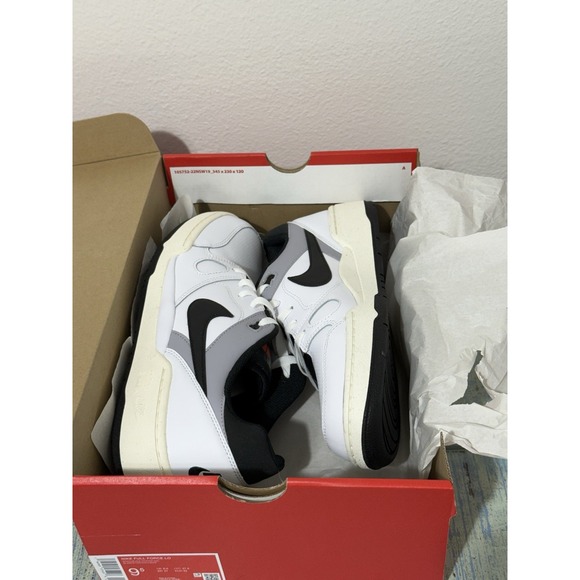Size 9.5 - Nike Full Force Low White/Black-Pewter-Sail New In Box - Picture 2 of 10